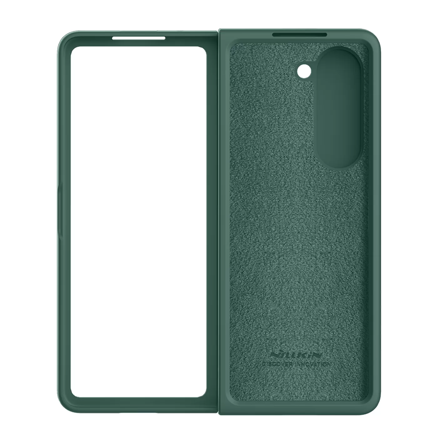 Samsung Galaxy Z Fold 5 vāciņš zaļš NILLKIN CAMSHIELD SILKY SILICONE (BRACKET VERSION)