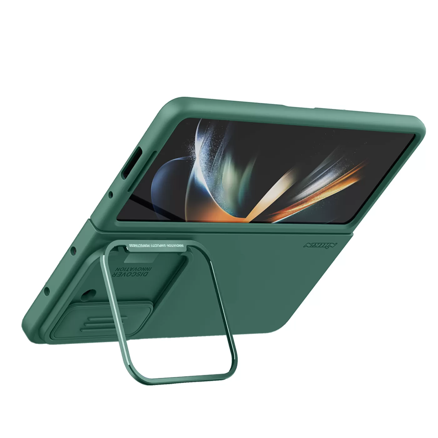 Samsung Galaxy Z Fold 5 vāciņš zaļš NILLKIN CAMSHIELD SILKY SILICONE (BRACKET VERSION)