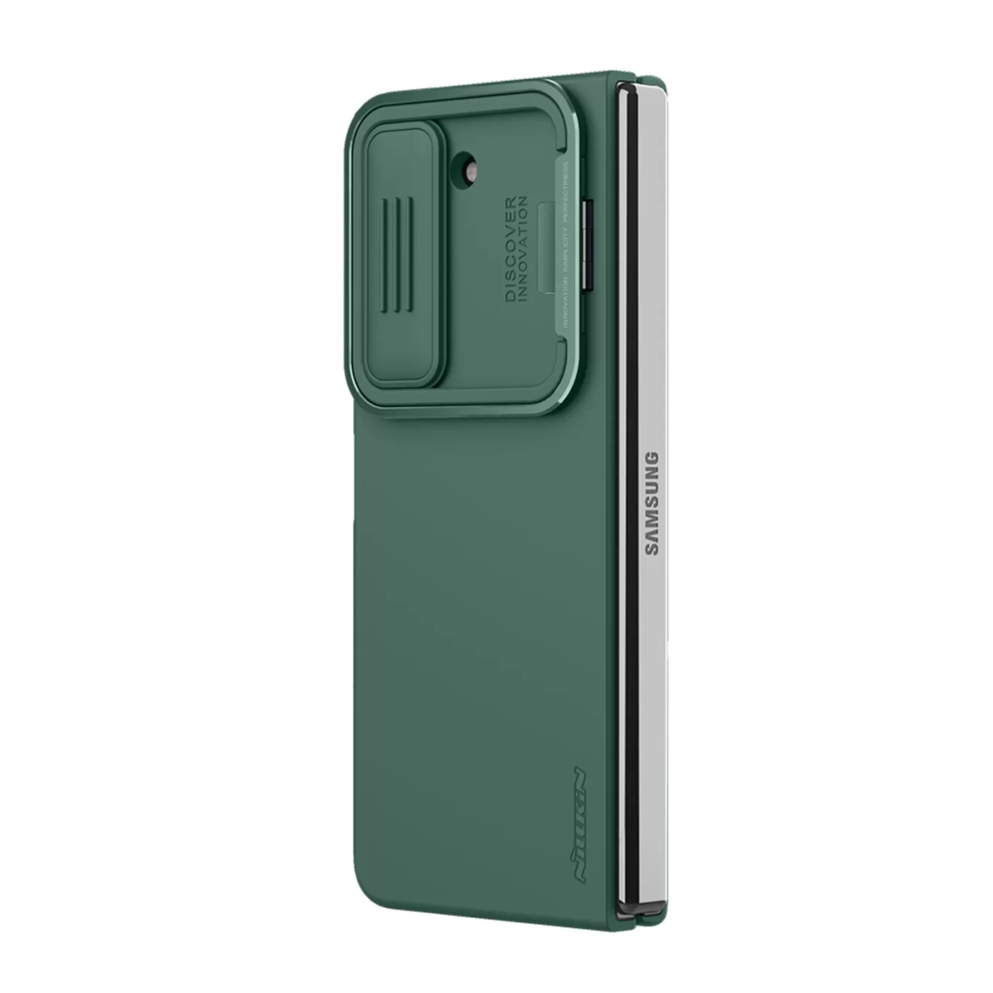 Samsung Galaxy Z Fold 5 vāciņš zaļš NILLKIN CAMSHIELD SILKY SILICONE (BRACKET VERSION)
