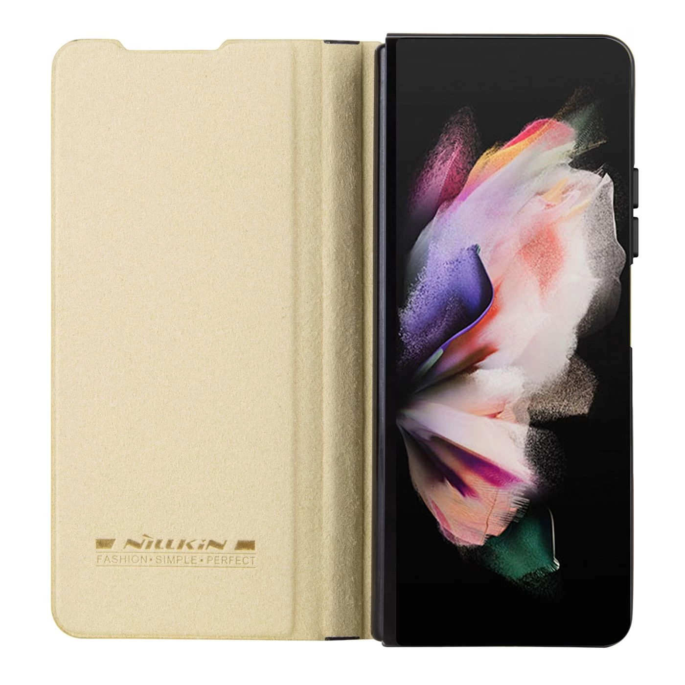 Samsung Galaxy Z Fold 5 fodral gyllene NILLKIN QIN PRO LEATHER