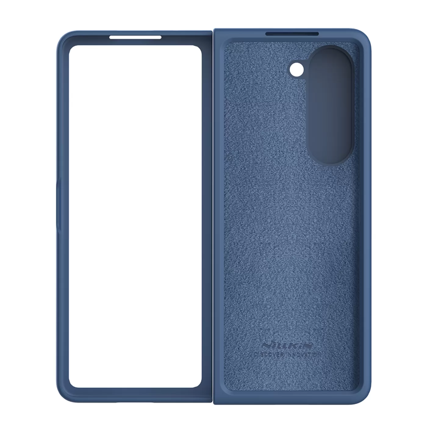 Samsung Galaxy Z Fold 5 vāciņš zils NILLKIN CAMSHIELD SILKY SILICONE (BRACKET VERSION)