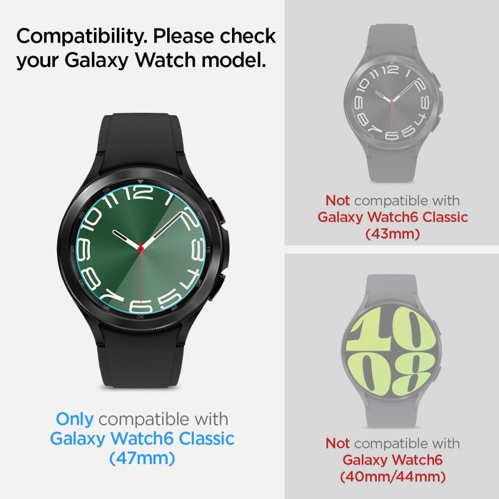 Samsung Galaxy Watch 6 Classic apsauginis stiklas  SPIGEN GLAS.TR ”EZ-FIT” 2-PACK (47 MM)