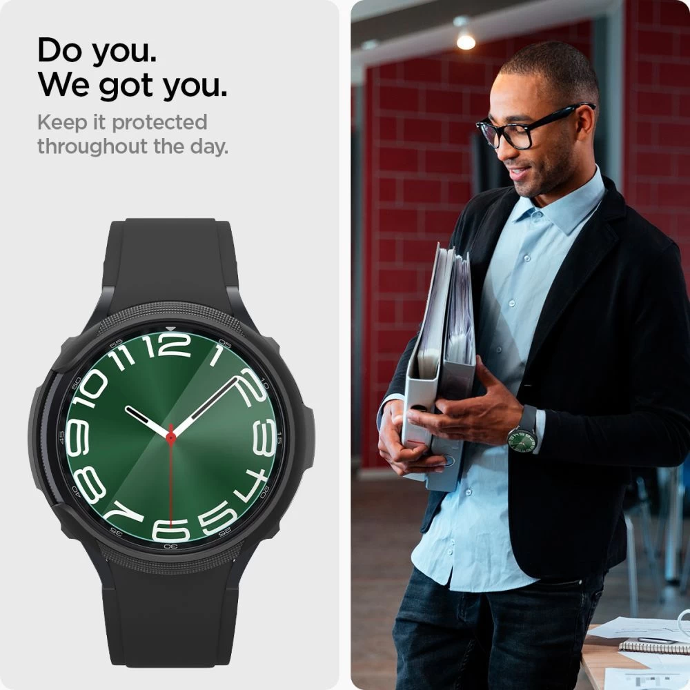 Samsung Galaxy Watch 6 Classic apsauginis stiklas  SPIGEN GLAS.TR ”EZ-FIT” 2-PACK (47 MM)