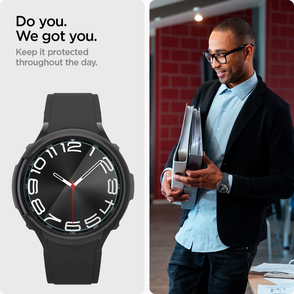 Samsung Galaxy Watch 6 Classic apsauginis stiklas  SPIGEN GLAS.TR ”EZ-FIT” 2-PACK (43 MM)