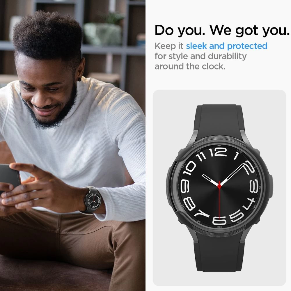 Samsung Galaxy Watch 6 Classic dėklas Juoda SPIGEN LIQUID AIR (43 MM)