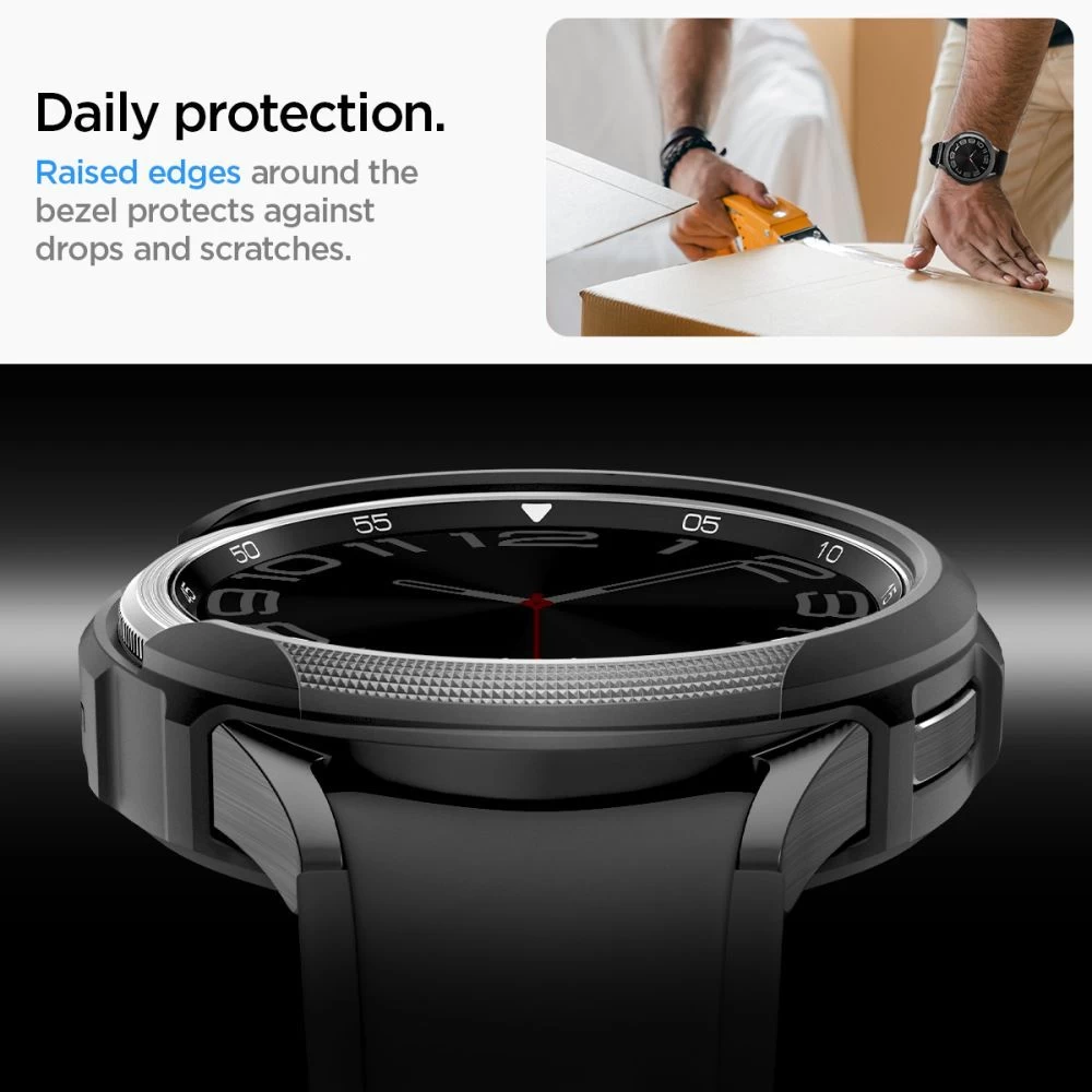 Samsung Galaxy Watch 6 Classic dėklas Juoda SPIGEN LIQUID AIR (43 MM)