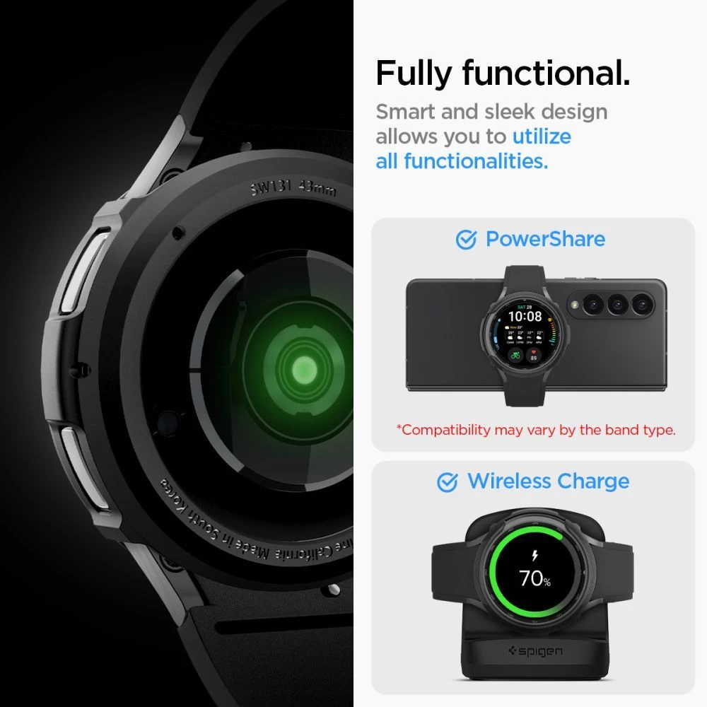 Samsung Galaxy Watch 6 Classic dėklas Juoda SPIGEN LIQUID AIR (43 MM)