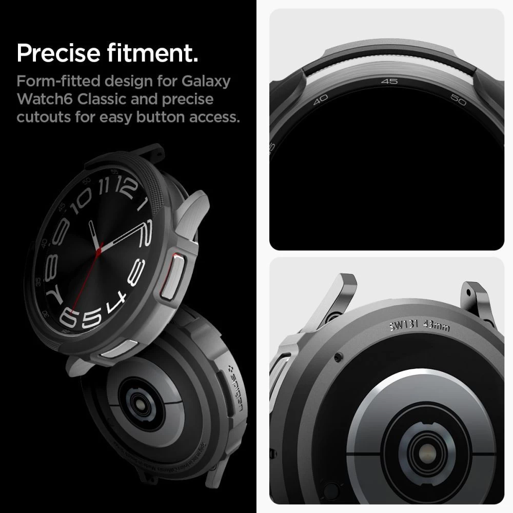 Samsung Galaxy Watch 6 Classic dėklas Juoda SPIGEN LIQUID AIR (43 MM)