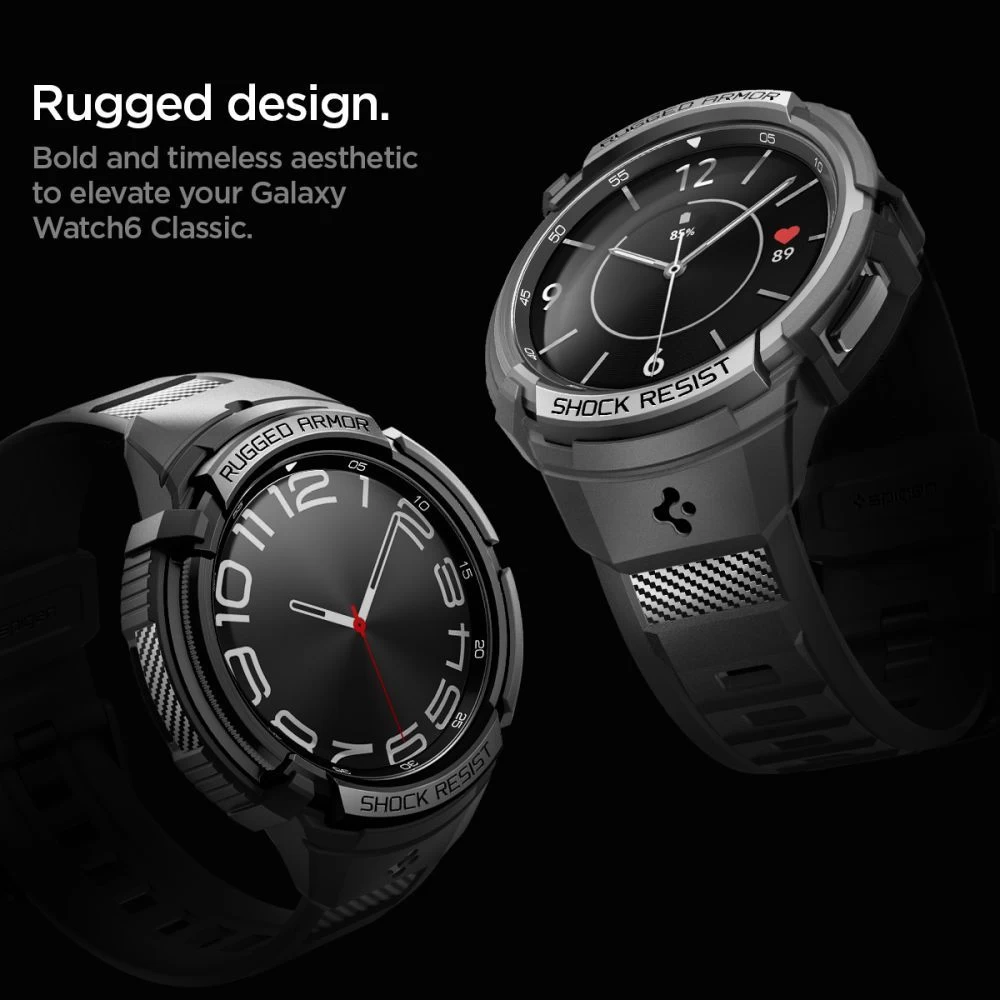 Samsung Galaxy Watch 6 Classic dirželis Juoda SPIGEN RUGGED ARMOR ”PRO” (43 MM)
