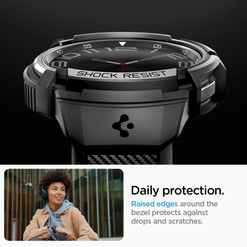 Samsung Galaxy Watch 6 Classic dirželis Juoda SPIGEN RUGGED ARMOR ”PRO” (43 MM)