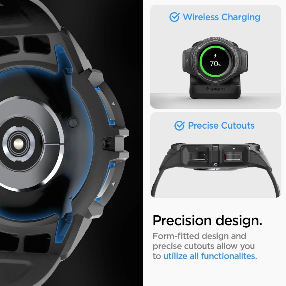 Samsung Galaxy Watch 6 Classic dirželis Juoda SPIGEN RUGGED ARMOR ”PRO” (43 MM)