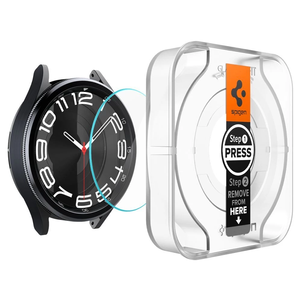 Samsung Galaxy Watch 6 Classic apsauginis stiklas SPIGEN GLAS.TR ”EZ-FIT” 2-PACK (43 MM)