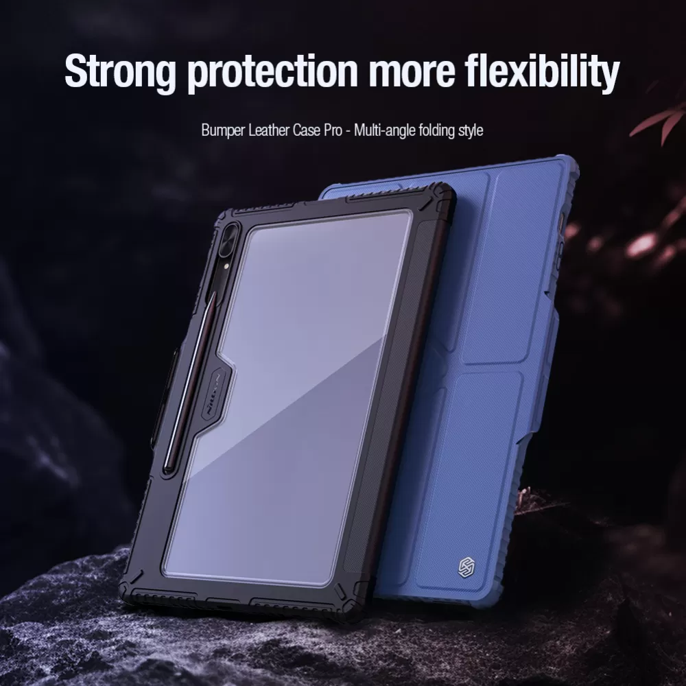 Samsung Galaxy Tab S9 Ultra Planšetės dėklas mėlyna NILLKIN BUMPER LEATHER PRO