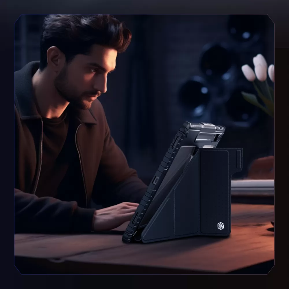 Samsung Galaxy Tab S9 Ultra Planšetės dėklas mėlyna NILLKIN BUMPER LEATHER PRO