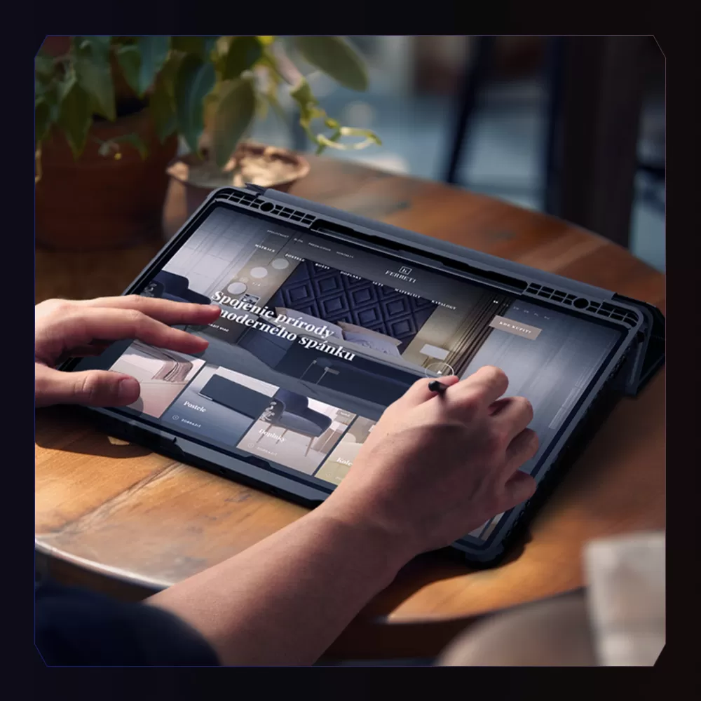 Samsung Galaxy Tab S9 Ultra Planšetės dėklas mėlyna NILLKIN BUMPER LEATHER PRO