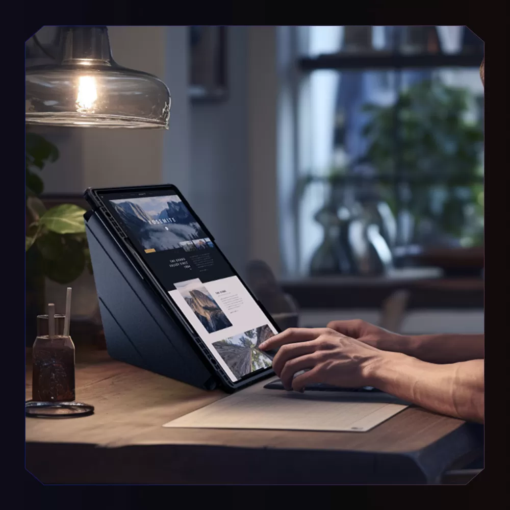 Samsung Galaxy Tab S9 Ultra Planšetės dėklas mėlyna NILLKIN BUMPER LEATHER PRO