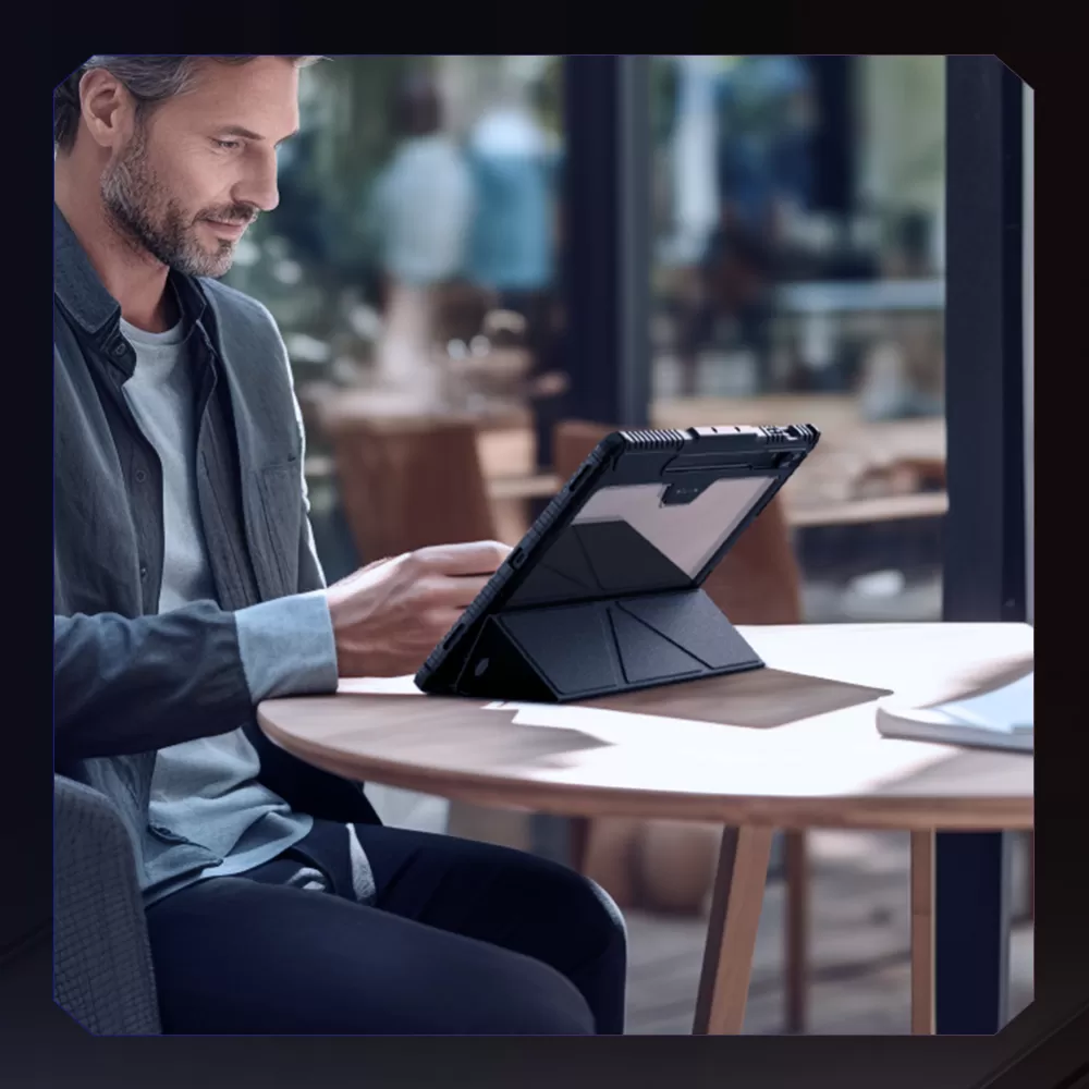 Samsung Galaxy Tab S9 Ultra Planšetės dėklas mėlyna NILLKIN BUMPER LEATHER PRO
