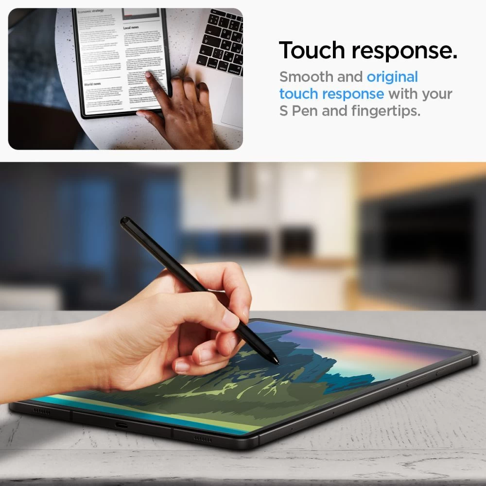 Samsung Galaxy Tab S9 Plus tablet skärmskydd  SPIGEN GLAS.TR ”EZ FIT” (12.4)
