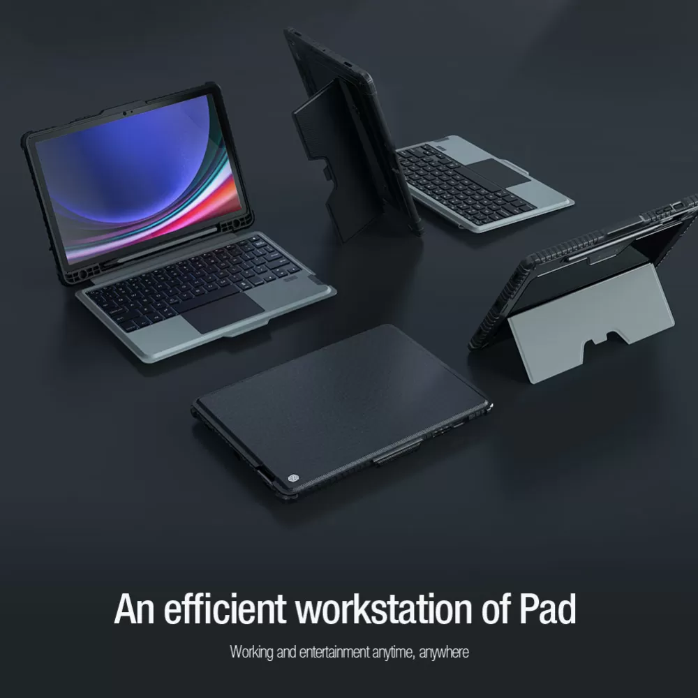 Samsung Galaxy Tab S9 Planšetės dėklas Juoda NILLKIN BUMPER COMBO KEYBOARD (BACKLIT VERSION)