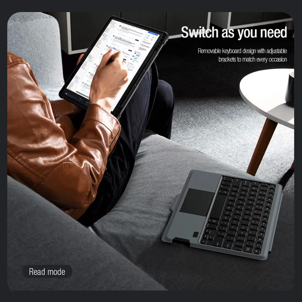Samsung Galaxy Tab S9 Planšetės dėklas Juoda NILLKIN BUMPER COMBO KEYBOARD (BACKLIT VERSION)