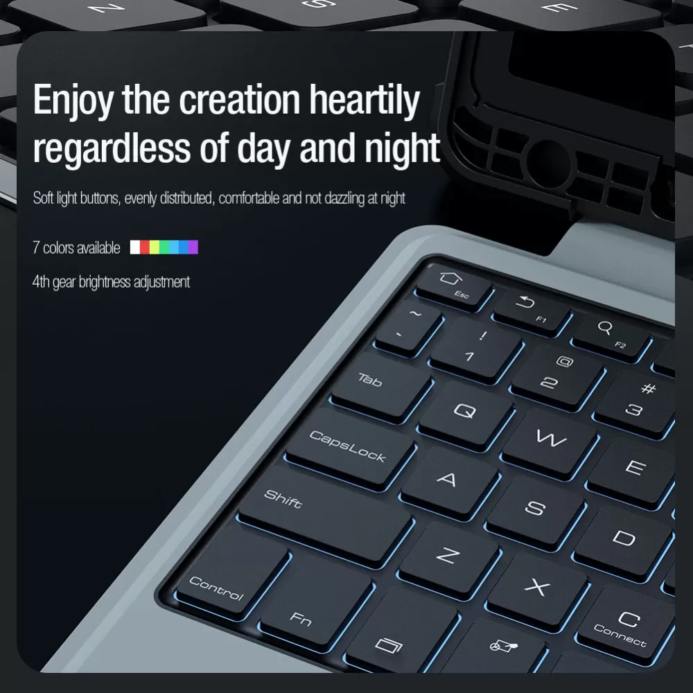 Samsung Galaxy Tab S9 Planšetės dėklas Juoda NILLKIN BUMPER COMBO KEYBOARD (BACKLIT VERSION)