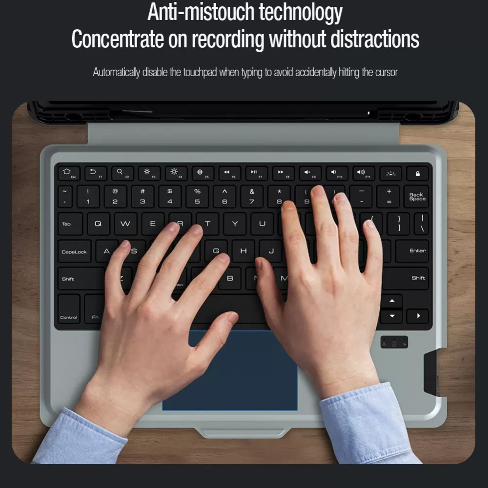Samsung Galaxy Tab S9 Planšetės dėklas Juoda NILLKIN BUMPER COMBO KEYBOARD (BACKLIT VERSION)