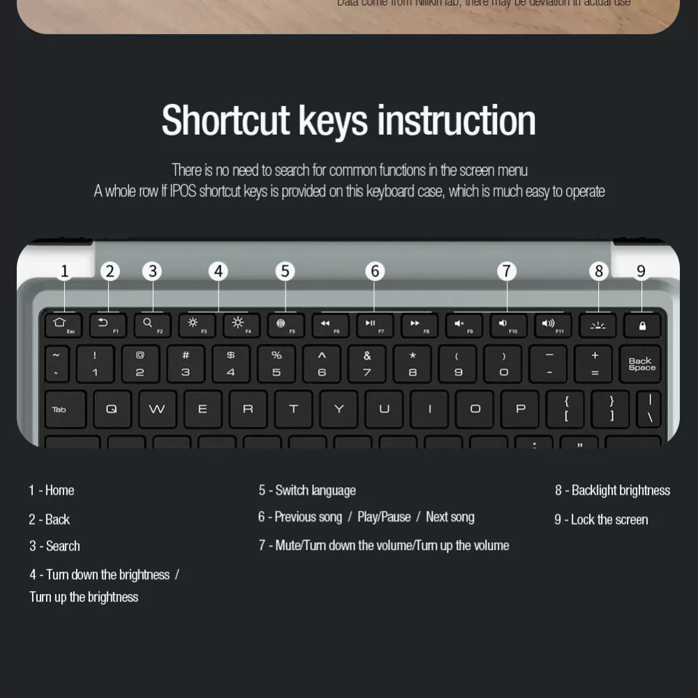 Samsung Galaxy Tab S9 Planšetės dėklas Juoda NILLKIN BUMPER COMBO KEYBOARD (BACKLIT VERSION)