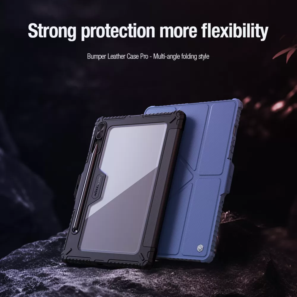 Samsung Galaxy Tab S9 Planšetės dėklas mėlyna NILLKIN BUMPER LEATHER PRO