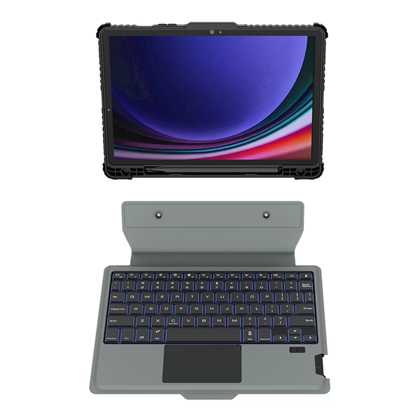 Samsung Galaxy Tab S9 Planšetės dėklas Juoda NILLKIN BUMPER COMBO KEYBOARD (BACKLIT VERSION)
