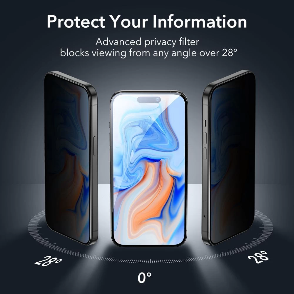 Apple iPhone 15 skärmskydd  ESR TEMPERED GLASS PRIVACY