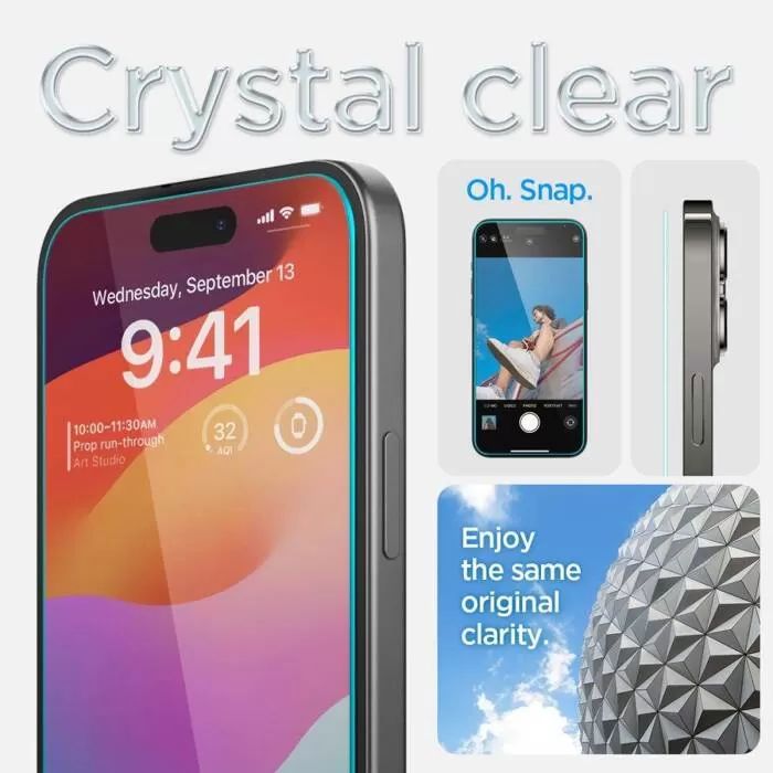 Apple iPhone 15 apsauginis stiklas  SPIGEN GLAS.TR ”EZ FIT”