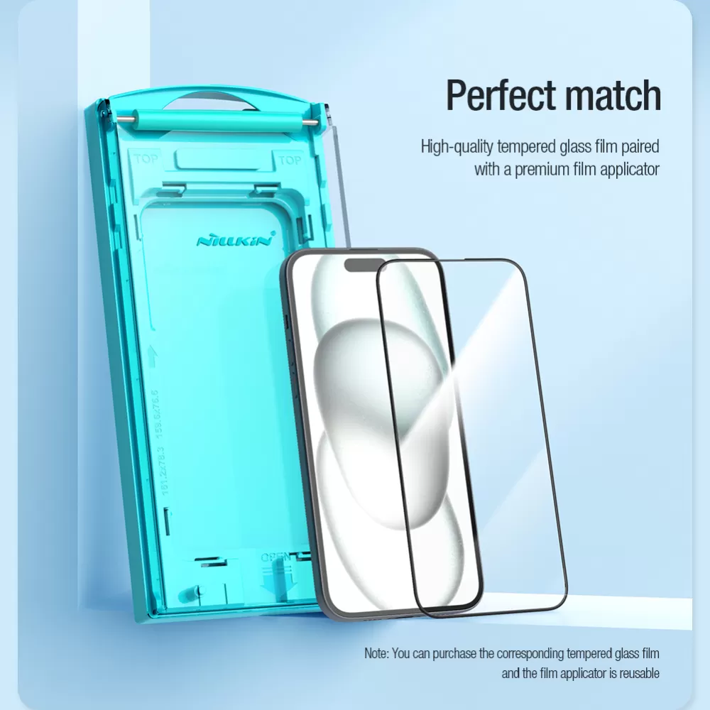 Apple iPhone 15 skärmskydd svart NILLKIN EZ SET (1PC)