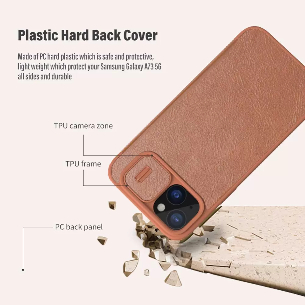 Apple iPhone 15 kaaned pruun NILLKIN QIN PRO LEATHER