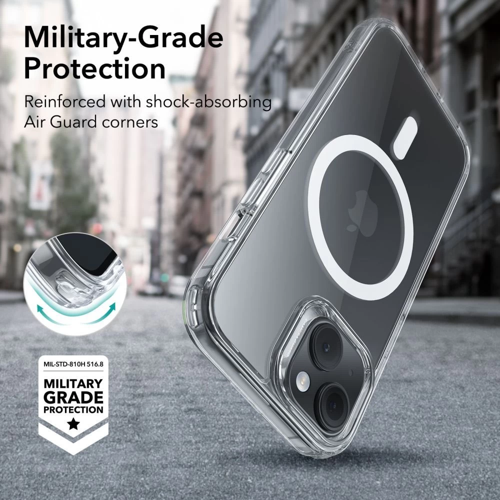 Apple iPhone 15 case transparent ESR CLASSIC HYBRID HALOLOCK MAGSAFE