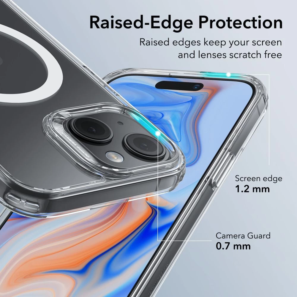 Apple iPhone 15 case transparent ESR CLASSIC HYBRID HALOLOCK MAGSAFE
