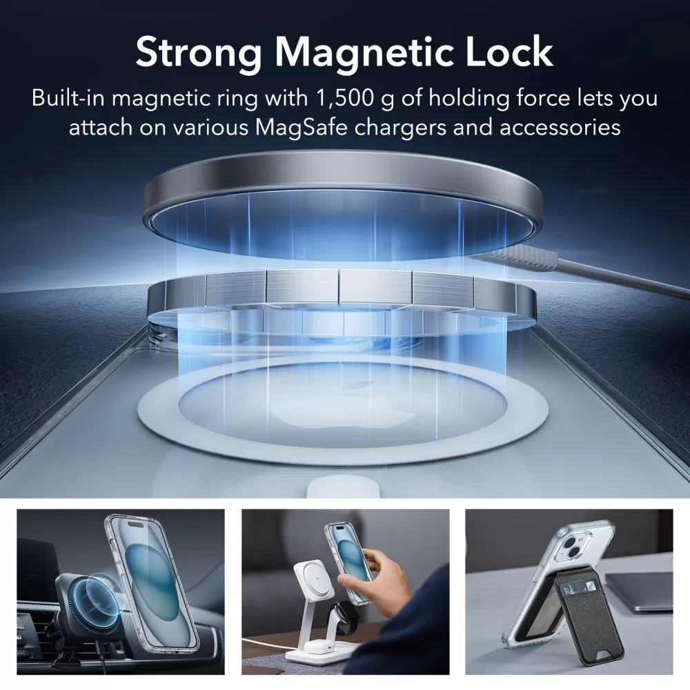 Apple iPhone 15 ümbris läbipaistev ESR CLASSIC PRO SET HALOLOCK MAGSAFE