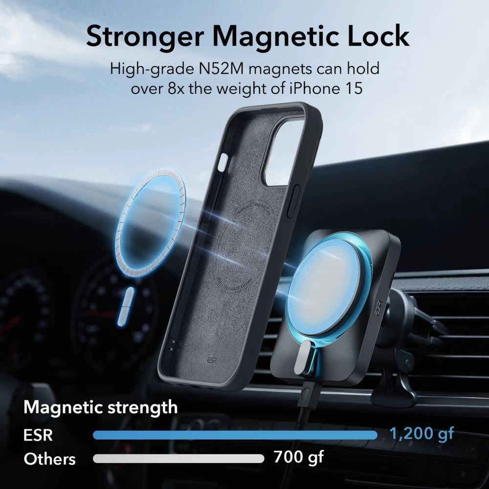 Apple iPhone 15 case black ESR CLOUD KICKSTAND HALOLOCK MAGSAFE