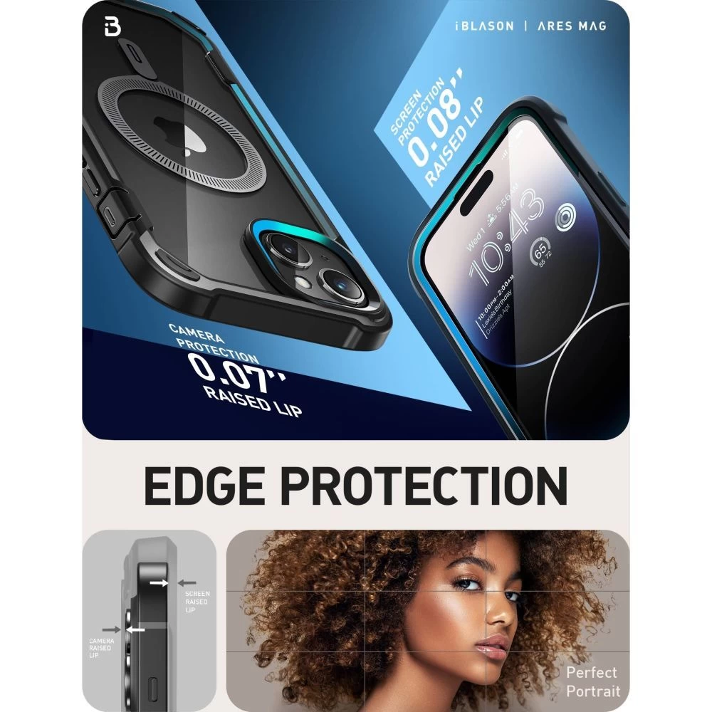 Apple iPhone 15 dėklas Juoda SUPCASE IBLSN ARES MAG MAGSAFE