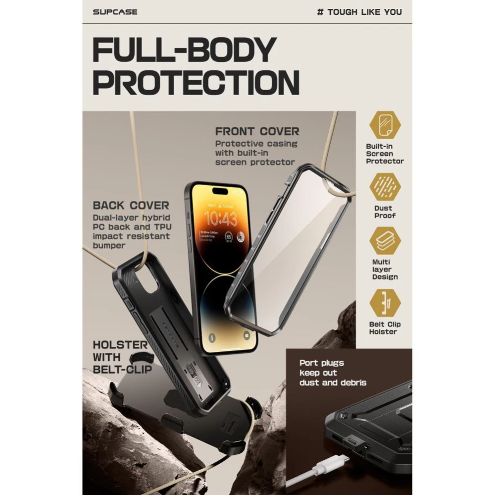 Apple iPhone 15 ümbris must SUPCASE UNICORN BEETLE PRO