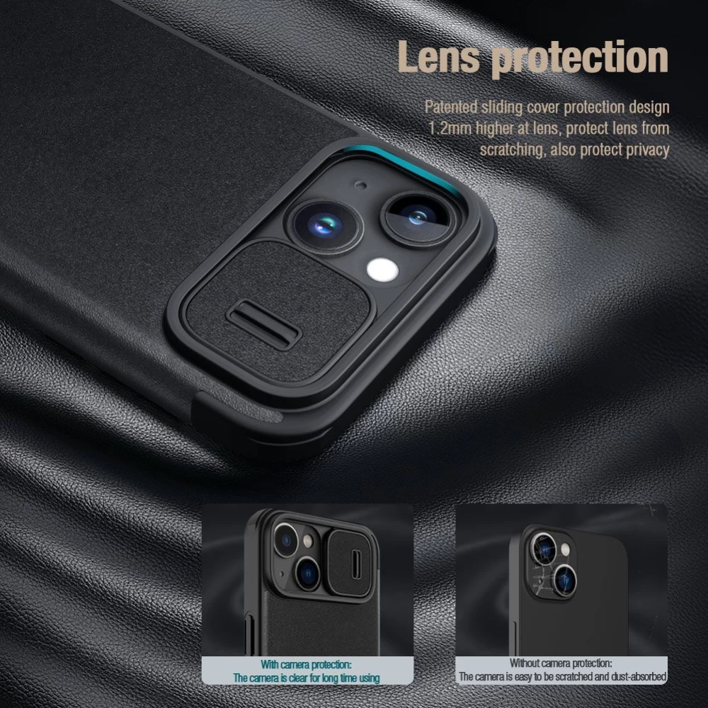 Apple iPhone 15 ümbris must NILLKIN QIN PRO LEATHER (PLAIN VERSION)