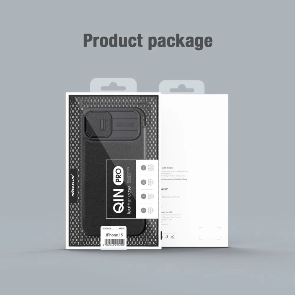 Apple iPhone 15 ümbris must NILLKIN QIN PRO LEATHER (PLAIN VERSION)