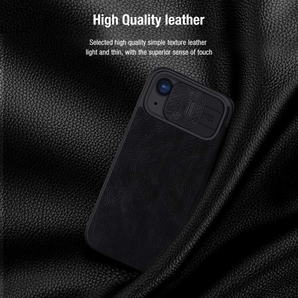 Apple iPhone 15 kaaned must NILLKIN QIN PRO LEATHER