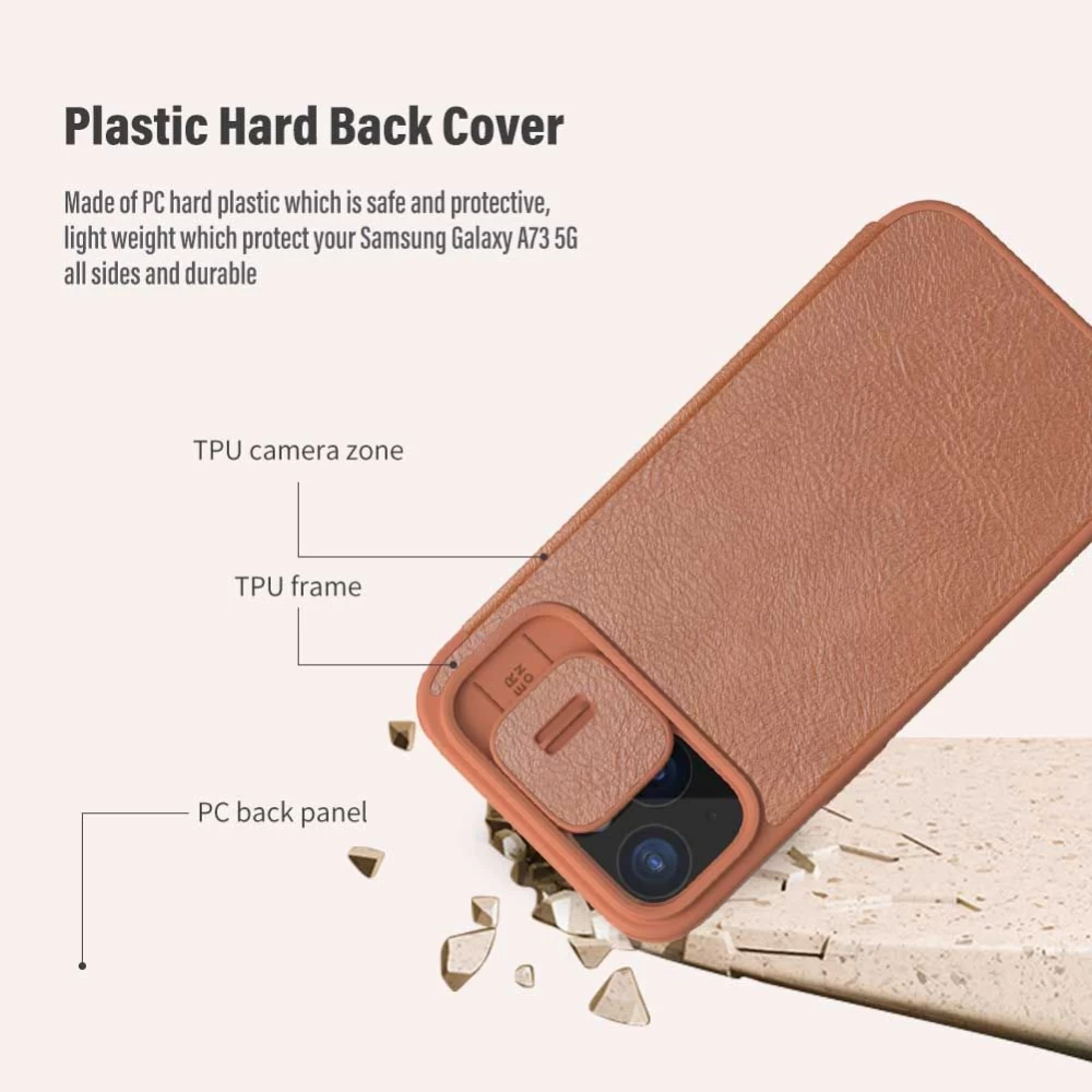 Apple iPhone 15 kaaned must NILLKIN QIN PRO LEATHER