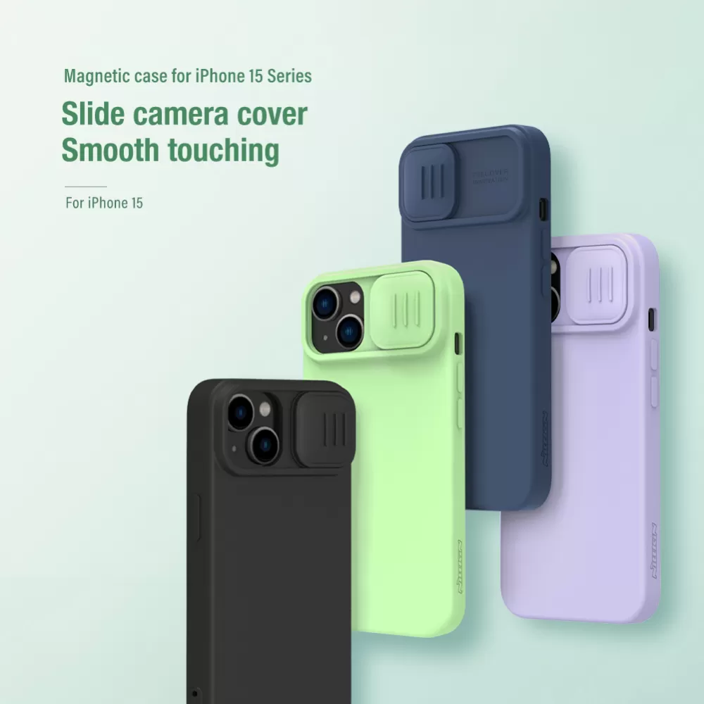 Apple iPhone 15 ümbris must NILLKIN CAMSHIELD SILKY MAGNETIC SILICON