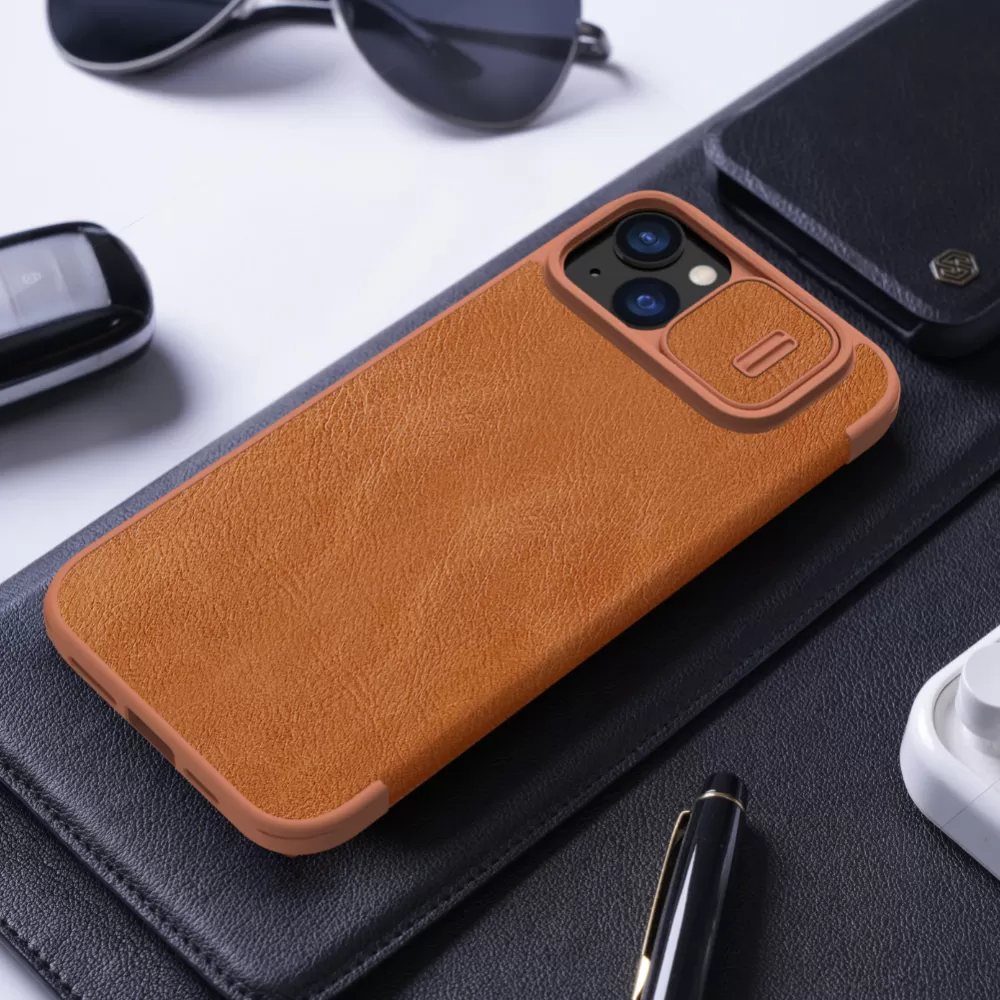Apple iPhone 15 kaaned punane NILLKIN QIN PRO LEATHER