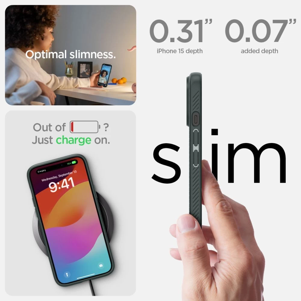 Apple iPhone 15 ümbris roheline SPIGEN LIQUID AIR
