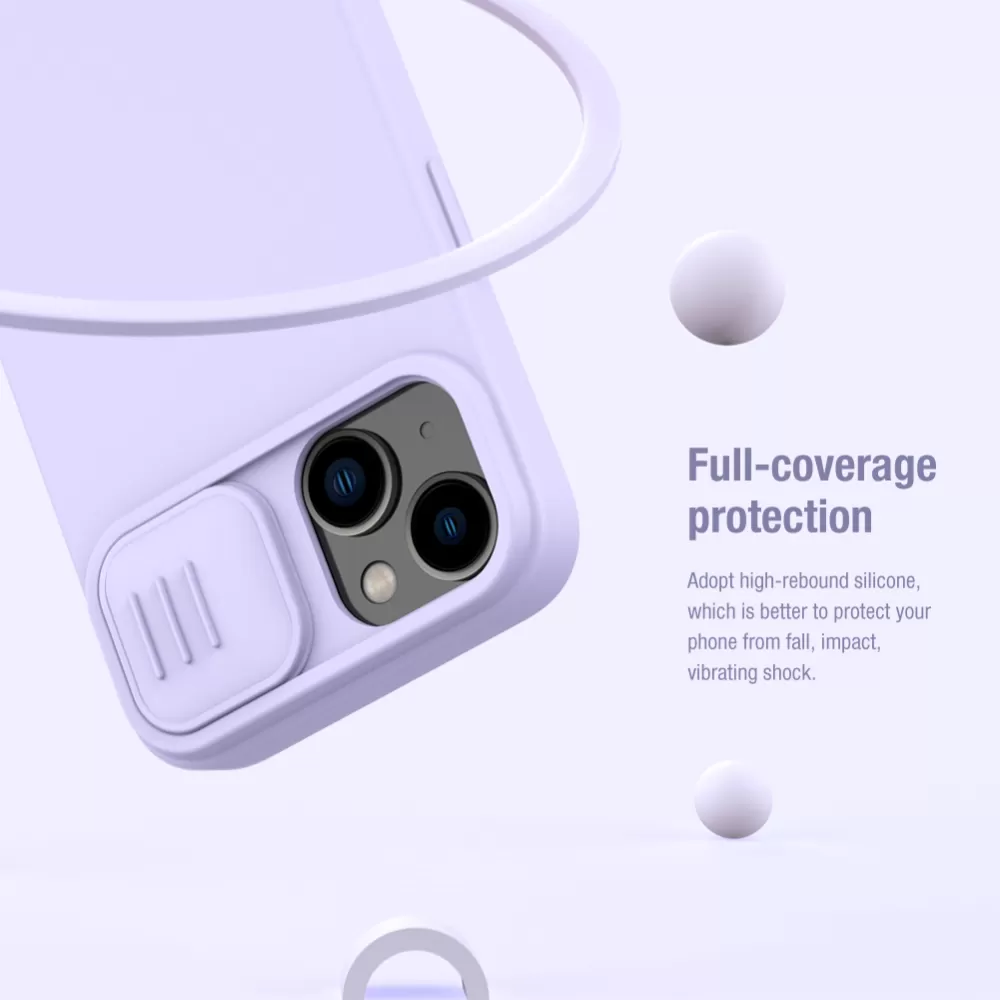 Apple iPhone 15 ümbris roheline NILLKIN CAMSHIELD SILKY MAGNETIC SILICON