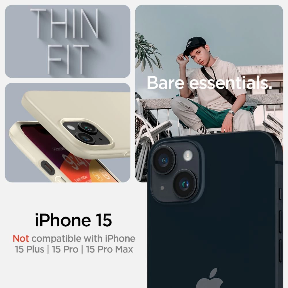 Apple iPhone 15 ümbris valge SPIGEN THIN FIT
