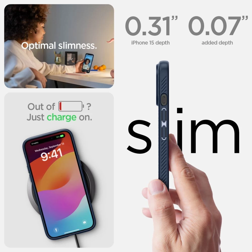 Apple iPhone 15 ümbris sinine SPIGEN LIQUID AIR