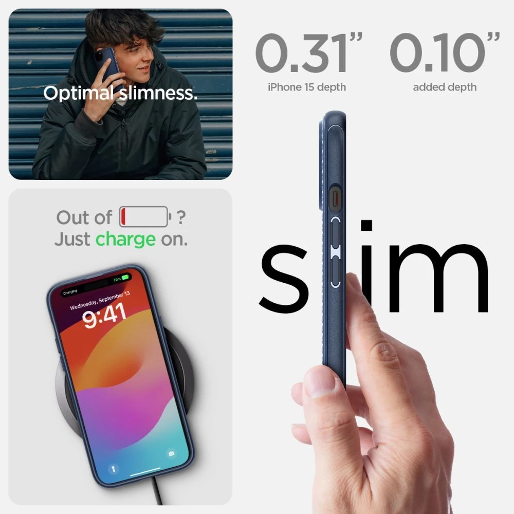 Apple iPhone 15 ümbris sinine SPIGEN MAG ARMOR MAGSAFE
